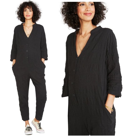 HATCH The Taylor Jumper umpsuit sz 0 XS crinkle cotton Maternity - Picture 1 of 9